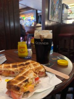 A must  toastie and guiness at Grogans Castle Lounge Dublin